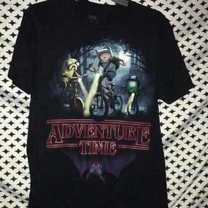 Adventure time stranger things tee